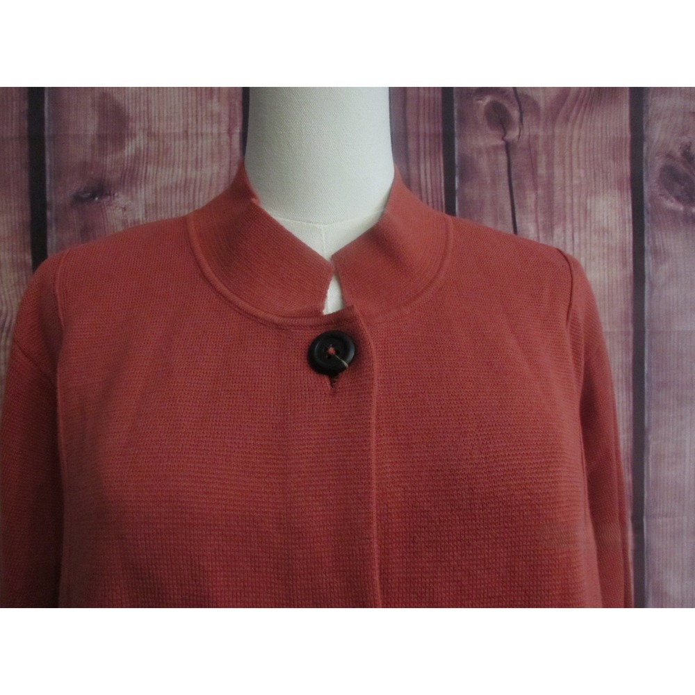 J.Jill Women's Double Knit Notched Collar Sweater Jacket Cinnabar 2X Fall Autumn - Picture 3 of 7